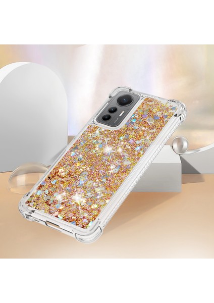 Xiaomi Için 12 Lite 5g Yumuşak Tpu Damla Geçirmez Kapak Cep Telefonu Koruyucu Kılıf Sıvı Yüzer Glitter Sequins-Altın/kalpler (Yurt Dışından) fırsatları