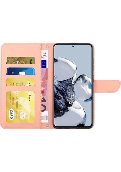 Xiaomi 12T 5g/redmi K50 Ultra 5G/12T Pro 5g HT03 Kelebek Çiçekleri Baskılı Cilt Touch Pu Deri Kapak Stand Cüzdan Telefon Kılıfı Omuz Kayışı Pembe (Yurt Dışından) fırsatları
