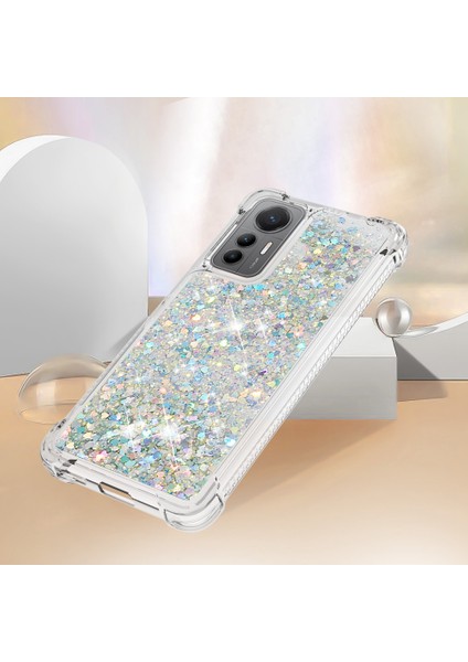 Xiaomi Için 12 Lite 5g Yumuşak Tpu Damla Geçirmez Kapak Cep Telefonu Koruyucu Kılıf Sıvı Yüzer Glitter Sequins-Silver/kalpler (Yurt Dışından) fırsatları