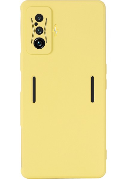 Xiaomi Için Poco F4 Gt/redmı K50 Oyun Sıvı Silikon Telefon Kılıfı Anti-Slatch Yumuşak Mikrofiber Astar Kamera Koruması Geri Kapak Sarı (Yurt Dışından)