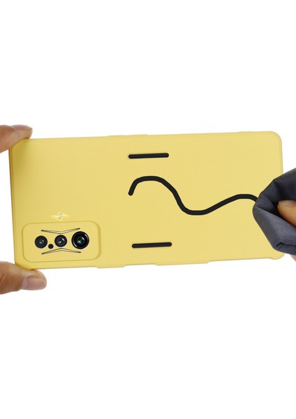 Xiaomi Için Poco F4 Gt/redmı K50 Oyun Sıvı Silikon Telefon Kılıfı Anti-Slatch Yumuşak Mikrofiber Astar Kamera Koruması Geri Kapak Sarı (Yurt Dışından)