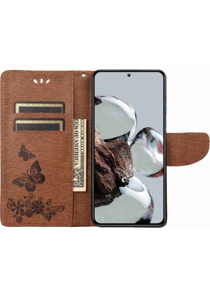 Xiaomi Için 12T 5g/redmi K50 Ultra 5g Kelebekler Çiçek Deskesi Şok Geçirmez Cüzdan Kılıfı Pu Deri Deri Stand Manyetik Kapanma Flip Folio Folio Telefon Kapak-Kahverengi (Yurt Dışından) fiyatları