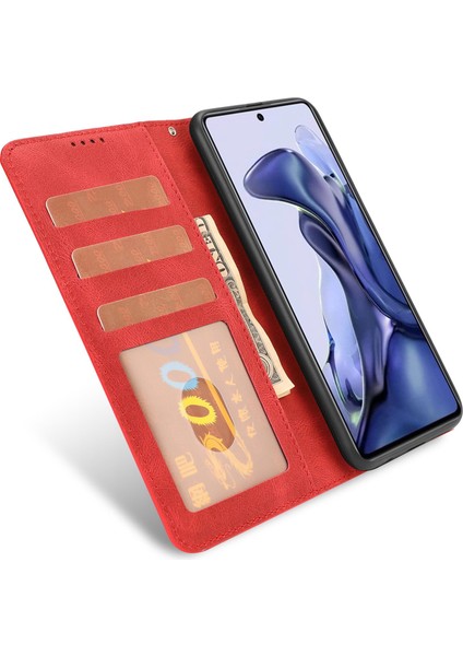 Xiaomi Için Poco M4 Pro 4g Pu Deri Dal Damla Koruma Koruma Telefon Kılıfı Stand Koruyucu Kapak Kayış Kırmızısı (Yurt Dışından) fiyatları
