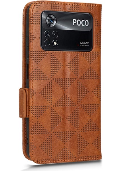 Xiaomi Için Poco X4 Pro 5g Folio Flip Pu Deri Deri Stand Kılıfı Baskılı Üçgen Desen Telefon Cüzdan Kapak Kılıfı (Yurt Dışından) indirimleri