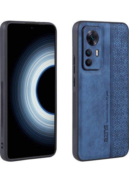 Xiaomi 12T 5g/redmi K50 Ultra 5g Anti-Çizelge Cep Telefonu Kapak Kabuğu Baskılı Desen Pu Deri+Tpu Telefon Kılıf Mavisi (Yurt Dışından)