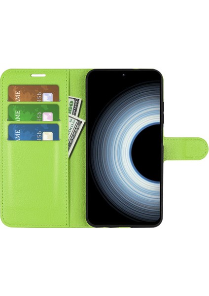 Xiaomi Için Redmi K50 Ultra 5g Çizgiye Karşı Anti-Çizelge Telefon Kapağı Litchi Doku Folio Flip Cüzdan Kılıfı Pu Deri Stand Koruyucu Kabuk Yeşili (Yurt Dışından) fiyatları