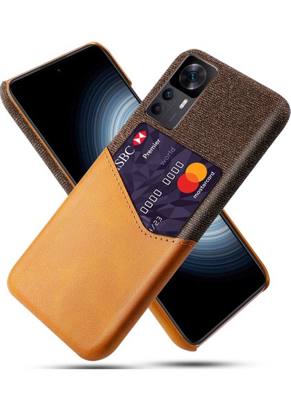 Xiaomi Için Redmi K50 Ultra 5G/12T 5G/12T Pro 5g Yumru Deli Pu Deri+Sert Pc Kart Tutucu Kılıf Doku Geri Koruyucu Telefon Kapak-Kahverengi (Yurt Dışından)