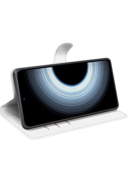 Xiaomi Için Redmi K50 Ultra 5g Anti-Çizelge Telefon Kapağı Litchi Doku Folio Flip Cüzdan Kılıf Pu Deri Stand Koruyucu Kabuk-Beyaz (Yurt Dışından) modelleri