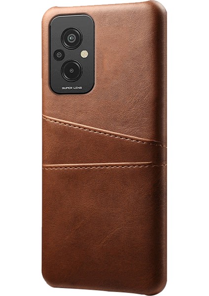Xiaomi Redmi Için Damla Geçirmez Cep Telefonu Kapağı 11 Prime 4g Çift Kart Yuvaları Pu Deri Kaplamalı Pc Telefon Vaka-Brown (Yurt Dışından)