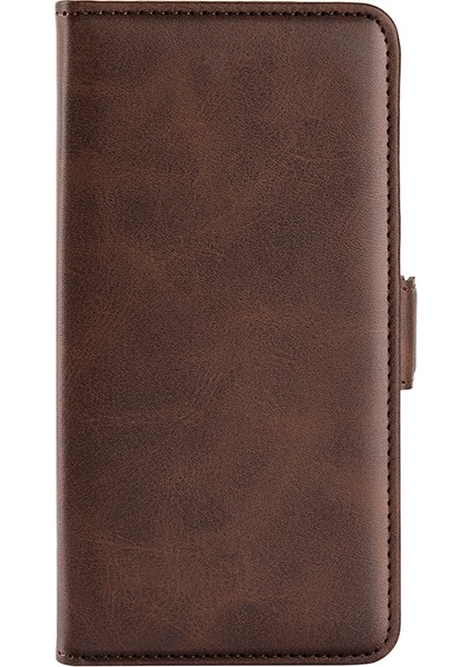 Xiaomi Için Redmi 10A Dokulu Pu Deri Folio Flip Telefon Kılıfı Çift Manyetik Toka Kabuğu Cüzdan Stand-Brown (Yurt Dışından)