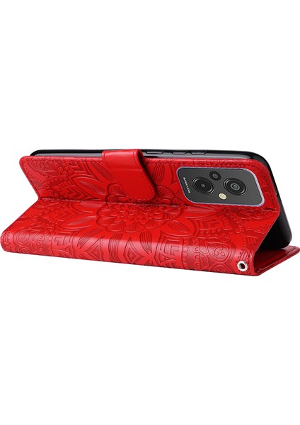 Xiaomi Redmi Için 11 Prime 4g Ayçiçeği Baskılı Pu Deri Kılıf Stand Cüzdan Cüzdan Flip Manyetik Koruyucu Kapak El Strap-Red ile (Yurt Dışından) fırsatları