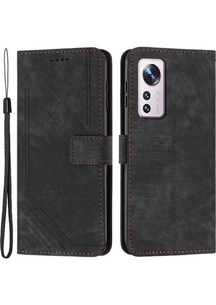 Veya Xiaomi 12 Lite 5g Cilt Touch Hatları Dışında Telefon Kılıfı Deri Cüzdan Flip Stand Mobil Kapak Black (Yurt Dışından)
