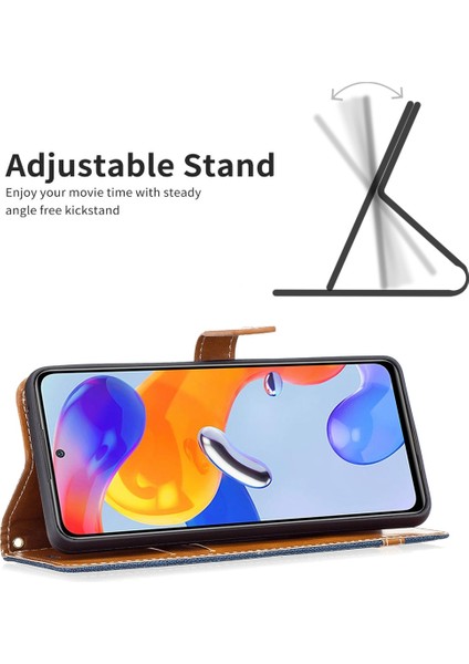 Xiaomi Redmi Için 10C Manyetik Kot Pantolon Doku Folio Folio Flip Standı Renk Ekleme Pu Deri Cüzdan Çok Yönlü Koruma Telefon Kapak Navy Mavi (Yurt Dışından) fiyatları