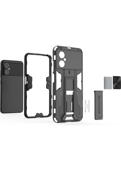 Xiaomi Poco M4 Için 5g Ağır Dereceli Giyim Anti-Giyim Önleyici Pc Yumuşak Tpu Sağlam Hibrit Kasa Kickstand Özelliği Koruyucu Kabuk Black (Yurt Dışından) fırsatları