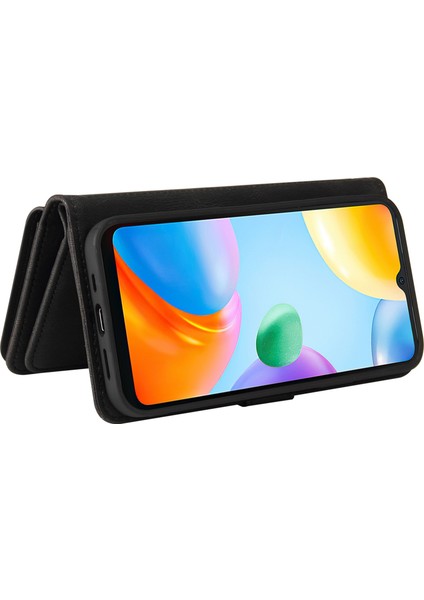 Xiaomi Redmi Için 10C Cüzdan Stand Deri Kılıf Çok Kart Yuvası Fermuar Cep Folio Flip Telefon Kapak Black (Yurt Dışından) fiyatları