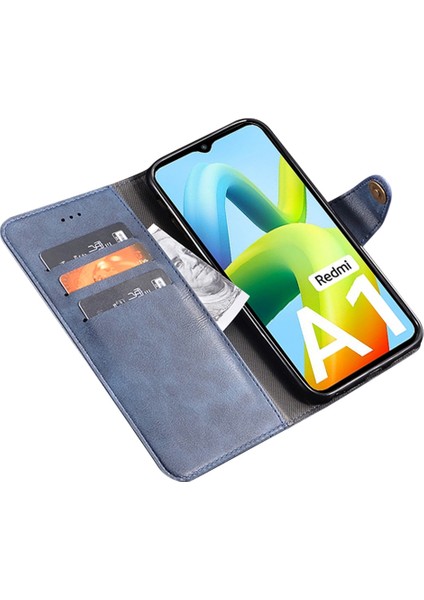 Xiaomi Için Cep Telefonu Kapağı 12T 5g/redmi K50 Ultra 5g Altın Düğme ile Anti Drop Anti Tele Kılıfı Ince Doku Doku Pu Deri Cüzdan Stand-Mavi (Yurt Dışından) fiyatları