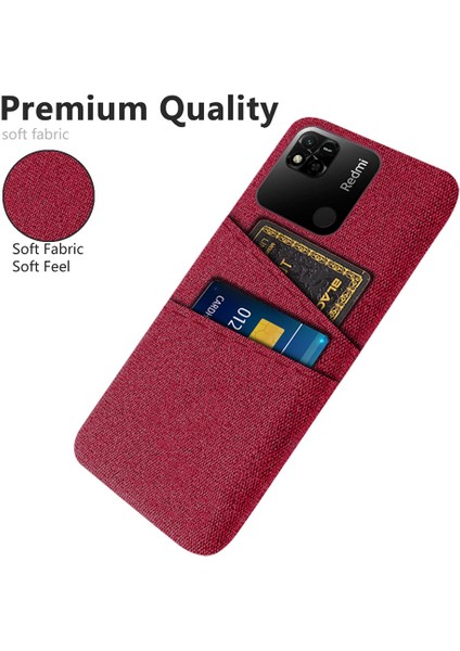 Çift Kart Yuvaları Bez+Pc Kılıfı Xiaomi Redmi 10A 4g, Kumaş Doku Anti-Fall Koruyucu Telefon Kapak-Kırmızı (Yurt Dışından) modelleri