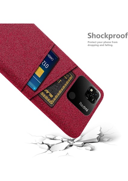 Çift Kart Yuvaları Bez+Pc Kılıfı Xiaomi Redmi 10A 4g, Kumaş Doku Anti-Fall Koruyucu Telefon Kapak-Kırmızı (Yurt Dışından) fırsatları