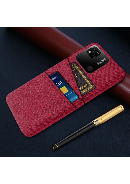 Çift Kart Yuvaları Bez+Pc Kılıfı Xiaomi Redmi 10A 4g, Kumaş Doku Anti-Fall Koruyucu Telefon Kapak-Kırmızı (Yurt Dışından) indirimleri