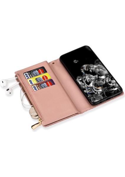 Xiaomi 12T 5G/12T Pro 5g/redmi K50 Ultra 5g Fermuarı Cüzdan Standı Anti-Drop Pu Deri Telefon Kılıfı Flip Lazer Oyma Hafif Yıldızlı Stil Telefon Kapağı Strap-Rose Gold ile (Yurt Dışından) indirimleri