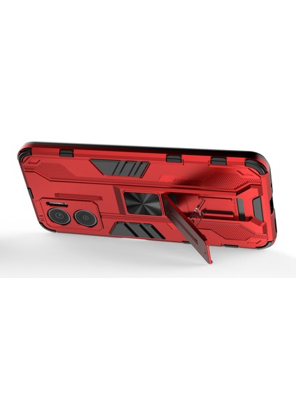 Xiaomi Için Redmi Note 11E 5g/redmi 10 5g/10 Prime+ 5g Telefon Kılıfı Kickstand Hirbrid Pc Soft Tpu Şok Emilim Kapak-Kırmızı (Yurt Dışından)