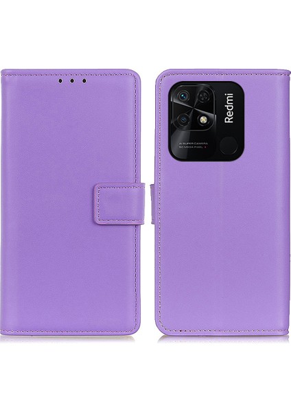 Xiaomi Redmi Için 10C Pu Deri Kasa Cüzdan Stand Çok Yönlü Koruma Telefonu Kapak-Mor (Yurt Dışından)