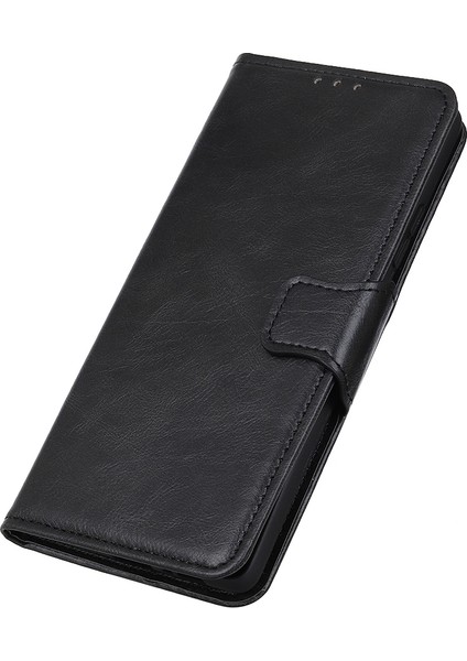 Xiaomi Redmi Için 10C Çift Katmanlı Koruma Pu Deri+Tpu Çılgın At Doku Doku Standı Cüzdan-Black ile Mobil Kapak (Yurt Dışından) modelleri