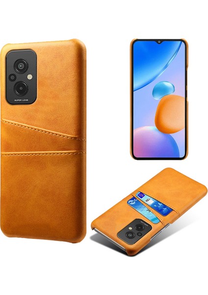 Xiaomi Redmi Için Damla Geçirmez Cep Telefonu Kapağı 11 Prime 4g Çift Kart Yuvaları Pu Deri Kaplamalı Pc Telefon Vaka-Orange (Yurt Dışından)