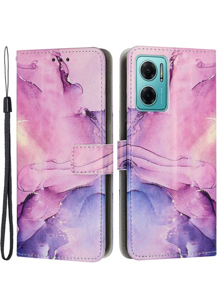 Xiaomi Için Redmi 10 5g/redmi 10 Prime+ 5g/not 11E 5g Pu Deri Deri Mermer Desen Baskı Kılıfı Stand Cüzdan-Doğru ile Damla Koruma Depo Kapağı (Yurt Dışından)