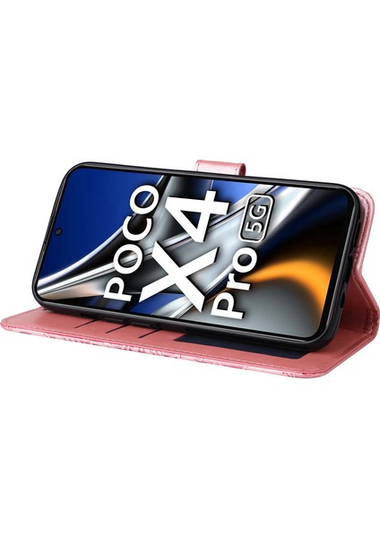 Xiaomi Poco X4 Pro 5g Pu Deri Deri Flip Cüzdan Kılıf Ayçiçeği Baskılı Stand Kitaplık Manyetik Koruyucu Kapak El Strap-Pink (Yurt Dışından) fırsatları