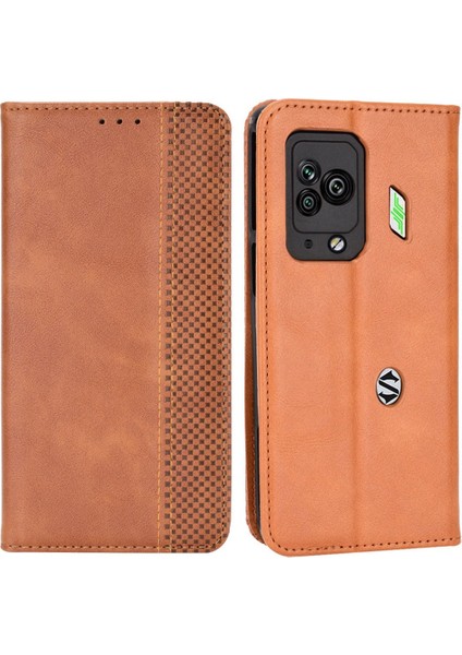 Xiaomi Black Shark Için 5 Pro Mosaic Basılı Tam Koruma Otomatik Kapanış Manyetik Telefon Kılıfı Retro Doku Pu Deri Cüzdan Stand Kapak Kılıfı (Yurt Dışından)