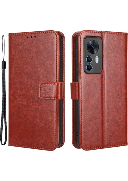 Xiaomi 12T 5G/12T Pro 5g/redmi K50 Ultra 5g Telefon Stand Cüzdan Koruyucu Kılıf Çılgın At Doku Pu Deri Kapalı (Yurt Dışından)