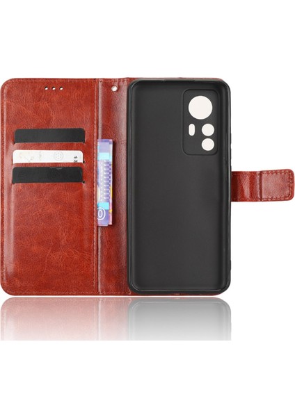 Xiaomi 12T 5G/12T Pro 5g/redmi K50 Ultra 5g Telefon Stand Cüzdan Koruyucu Kılıf Çılgın At Doku Pu Deri Kapalı (Yurt Dışından) fırsatları