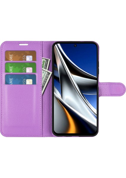 Folio Flip Litchi Cilt Deri Kılıfı Xiaomi Poco X4 Pro 5g, Damla Koruma Standı Kapak Telefon Cüzdan Aksesuar-Doğum (Yurt Dışından) fiyatları