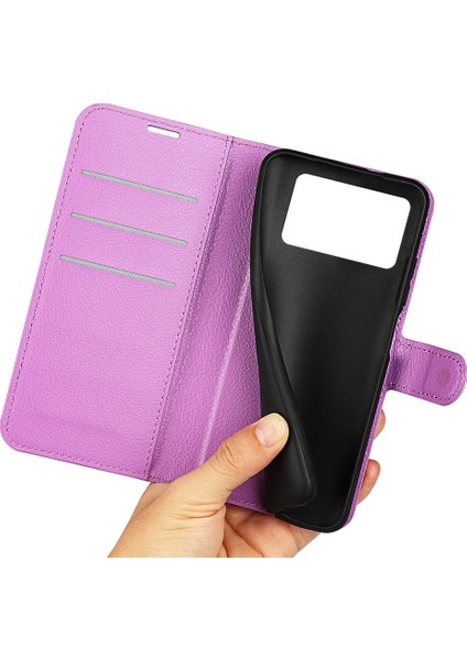 Folio Flip Litchi Cilt Deri Kılıfı Xiaomi Poco X4 Pro 5g, Damla Koruma Standı Kapak Telefon Cüzdan Aksesuar-Doğum (Yurt Dışından) fırsatları