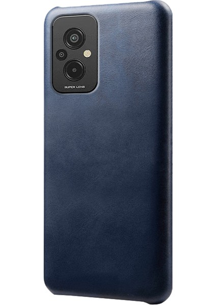 Xiaomi Redmi Için 11 Prime 4g Buzağı Dokulu Pu Deri Kaplamalı Pc Koruyucu Kapak Şok Geçirmez Telefon Geri Kılıf Mavisi (Yurt Dışından)