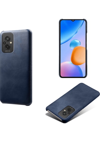 Xiaomi Redmi Için 11 Prime 4g Buzağı Dokulu Pu Deri Kaplamalı Pc Koruyucu Kapak Şok Geçirmez Telefon Geri Kılıf Mavisi (Yurt Dışından) fiyatları