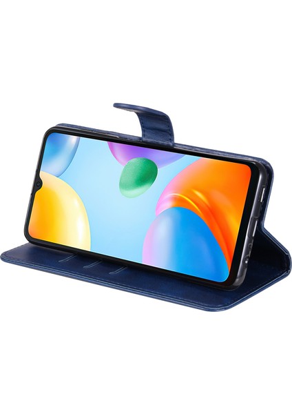 Xiaomi Için Redmi 10C/REDMI 10 (Hindistan) Fermuarı Cep Deri Cüzdan Kılıfı Manyetik Kapanma Stand Şok Geçirmez Koruyucu Koruyucu Kapak Blue (Yurt Dışından) fırsatları