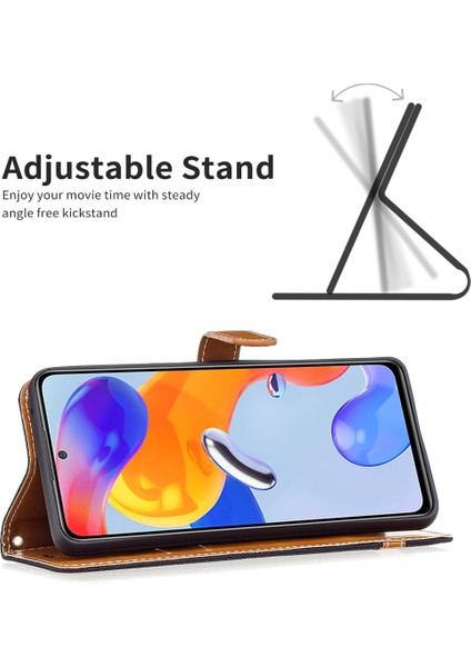 Xiaomi Redmi Için 10C Manyetik Kot Için Kumaş Doku Folio Folio Flip Standı Renk Ekleme Pu Deri Cüzdan Çok Yönlü Koruma Telefon Kapak-Siyah (Yurt Dışından) fiyatları
