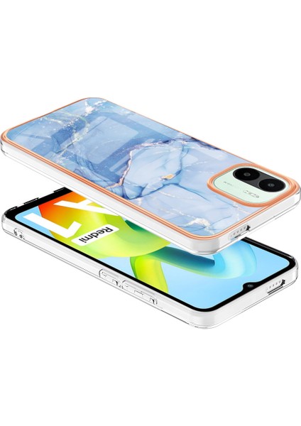 Düşme Koruması Tpu Xiaomi Için Telefon Kasası Redmi A1 4g/a2 4g Mermer Desen 2.0mm Elektrapılaştırma Çerçevesi Imd Kıçılama Anti-Koruyucu Koruyucu Telefon Kapak Mavisi (Yurt Dışından) modelleri