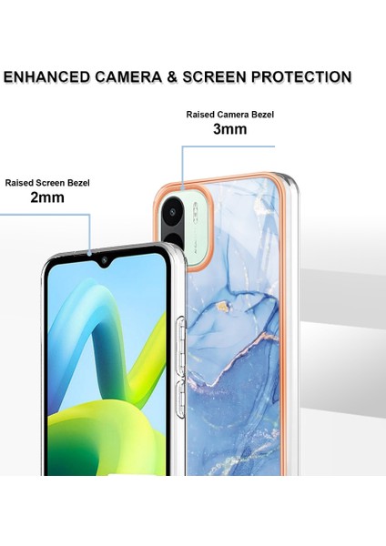 Düşme Koruması Tpu Xiaomi Için Telefon Kasası Redmi A1 4g/a2 4g Mermer Desen 2.0mm Elektrapılaştırma Çerçevesi Imd Kıçılama Anti-Koruyucu Koruyucu Telefon Kapak Mavisi (Yurt Dışından) fırsatları