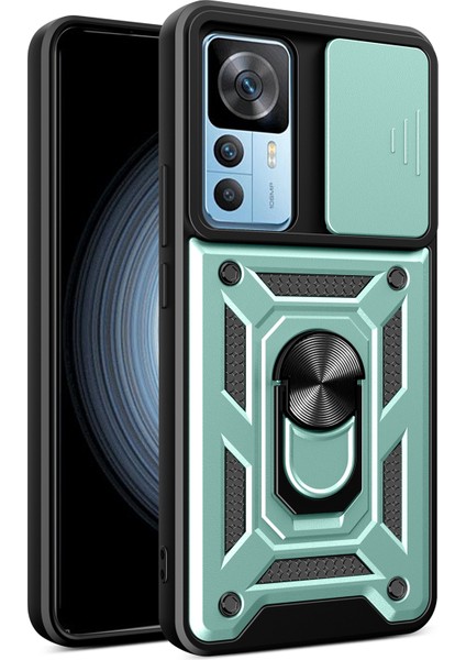 Xiaomi 12T Pro 5g Telefon Kılıfı Eller Serbest Halka Tutucu Kickstand Pc+Tpu Koruyucu Arka Kapak (Yurt Dışından)