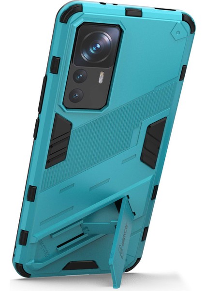 Xiaomi 12T Pro 5g Anti-Drop Hard Pc+Yumuşak Tpu Kasa Şok Geçirmez Kickstand Cep Telefonu Kapak Baby Mavi (Yurt Dışından)