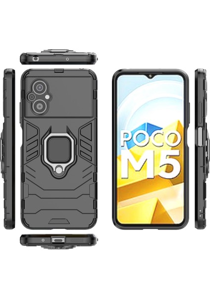 Xiaomi Poco M4 5g Için Cep Telefonu Kılıf Çantası, Ring Kickstand Sturdy Shock Antikli Tpu+Sert Pc Arka Kapak Black (Yurt Dışından) fırsatları