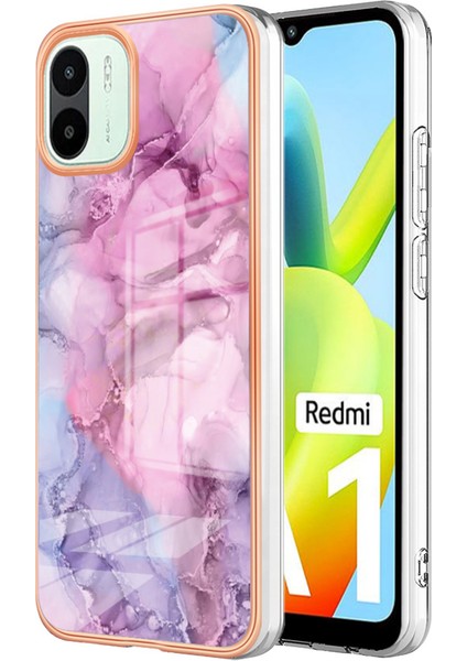 4U Sky Düşme Koruması Tpu Xiaomi Için Telefon Kasası Redmi A1 4g/a2 4g Mermer Desen 2.0mm Elektrapılaştırma Çerçevesi Imd Kıvlatıcı Koruyucu Koruyucu Telefon Kapak Çizgisi (Yurt Dışından)