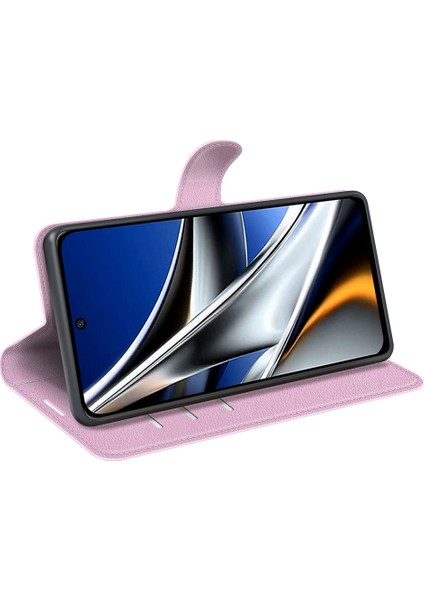 Folio Flip Litchi Cilt Deri Kılıfı Xiaomi Poco X4 Pro 5g, Damla Koruma Standı Kapak Telefon Cüzdan Aksesuar-Pembe (Yurt Dışından) modelleri