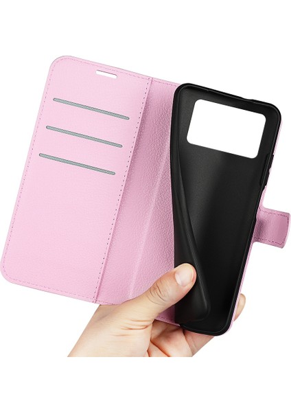 Folio Flip Litchi Cilt Deri Kılıfı Xiaomi Poco X4 Pro 5g, Damla Koruma Standı Kapak Telefon Cüzdan Aksesuar-Pembe (Yurt Dışından) fırsatları
