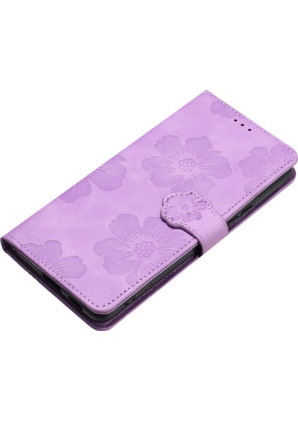 Xiaomi 12T 5G/12T Pro 5g/redmi K50 Ultra Stand Telefon Kılıfı Çiçekler Baskılı Pu Deri Cüzdan Kapak Morası (Yurt Dışından)