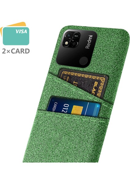 Çift Kart Yuvaları Bez+Pc Kılıfı Xiaomi Redmi 10A 4g, Kumaş Doku Anti-Fall Koruyucu Telefon Kapak Yeşil (Yurt Dışından) fiyatları