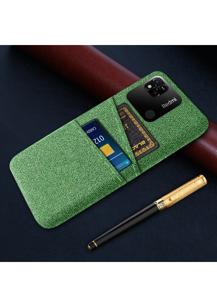 Çift Kart Yuvaları Bez+Pc Kılıfı Xiaomi Redmi 10A 4g, Kumaş Doku Anti-Fall Koruyucu Telefon Kapak Yeşil (Yurt Dışından) indirimleri